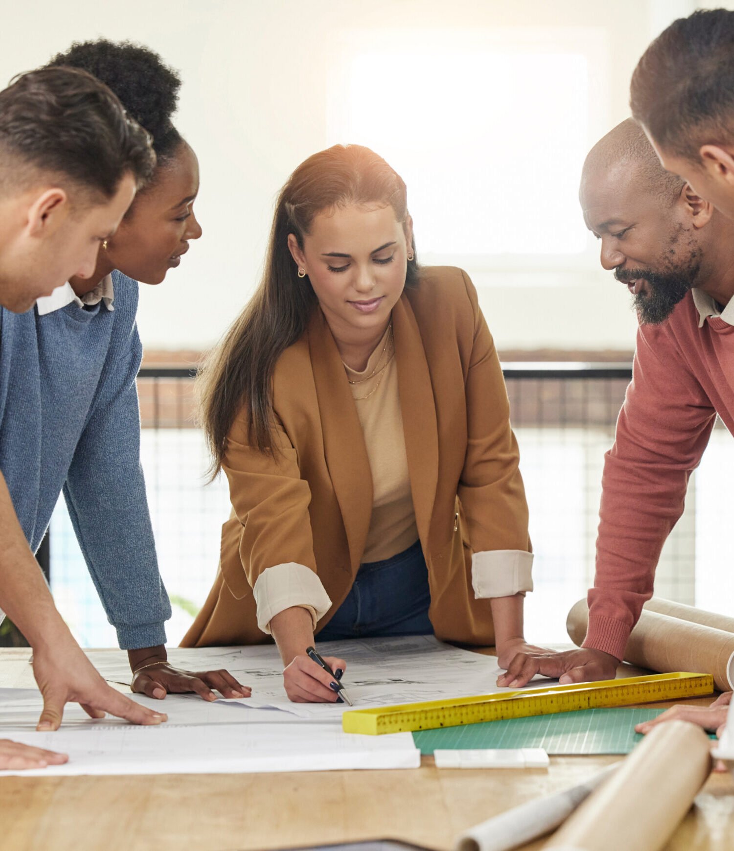 construction plans and design meeting